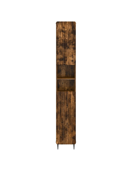 Armadio da Bagno con Ripiano Aperto ZWOLLE Rovere Fumo