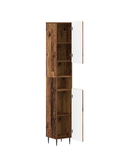 Armadio da Bagno con Ripiano Aperto ZWOLLE Legno antico