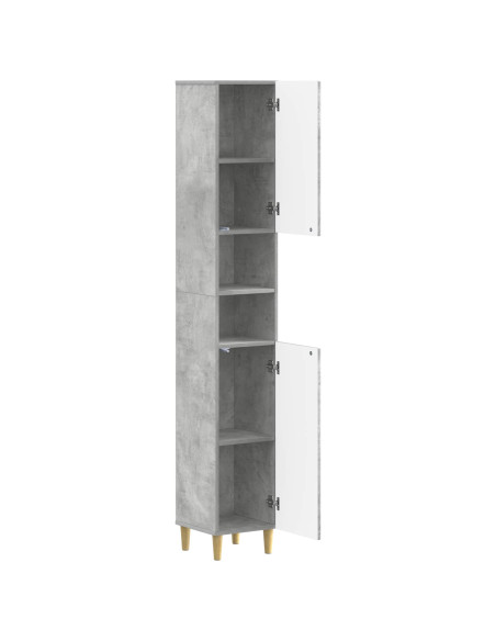 Armadio da Bagno con Ripiano Aperto DELFT Grigio Cemento