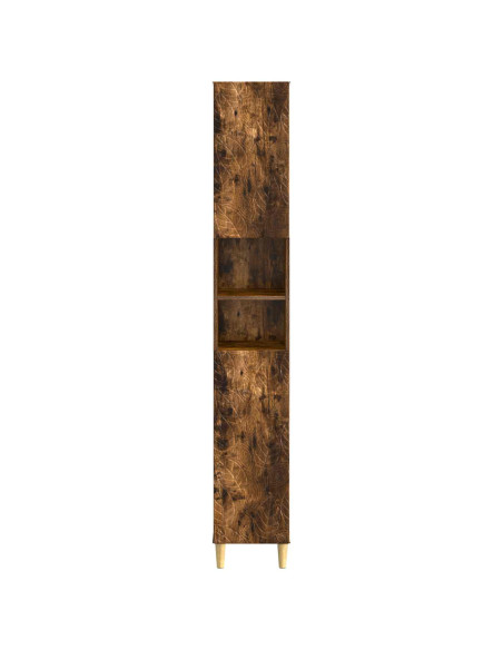 Armadio da Bagno con Ripiano Aperto DELFT Rovere Fumo