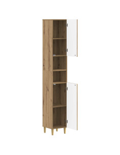 Armadio da Bagno con Ripiano Aperto DELFT Rovere Artigianale 2