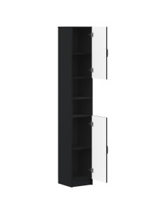 Armadio da Bagno con Ripiano Aperto UTRECHT Nero 2