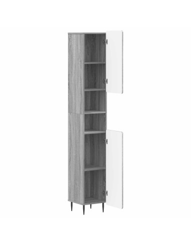 Armadio da Bagno con Ripiano Aperto ZWOLLE Sonoma grigio