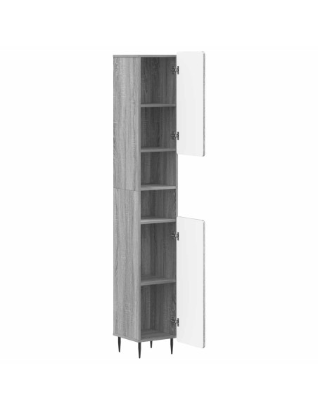 Armadio da Bagno con Ripiano Aperto ZWOLLE Sonoma grigio