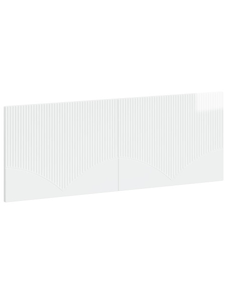 Testiera da Muro HOORN Bianco Lucido Legno ingegnerizzato