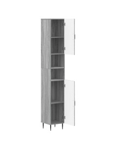 Armadio da Bagno con Ripiano Aperto HAARLEM Sonoma grigio 2