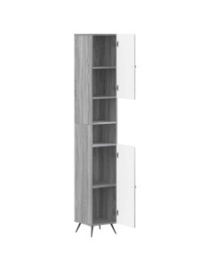Armadio da Bagno con Ripiano Aperto BREDA Sonoma grigio 2