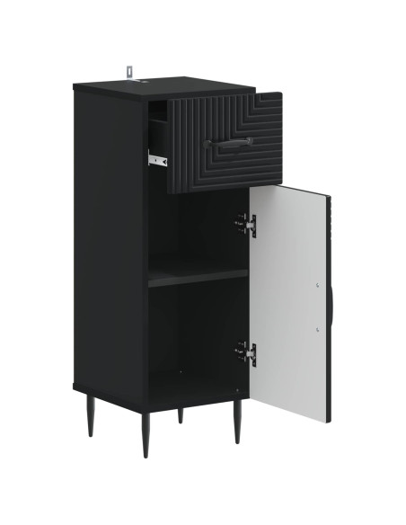 Mobiletto da Bagno HAARLEM Nero 30 x 31 x 80 cm