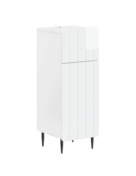Mobiletto da Bagno ZWOLLE Bianco Lucido 30 x 31 x 79,5 cm