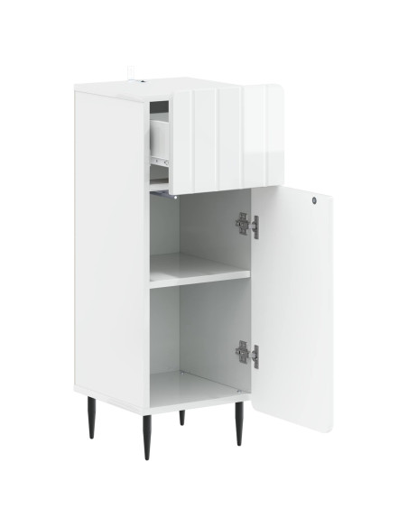 Mobiletto da Bagno ZWOLLE Bianco Lucido 30 x 31 x 79,5 cm