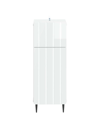Mobiletto da Bagno ZWOLLE Bianco Lucido 30 x 31 x 79,5 cm