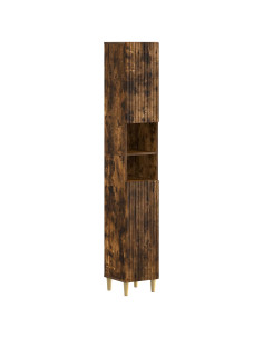 Armadio da Bagno con Ripiano Aperto ARNHEM Rovere Fumo