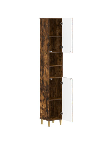 Armadio da Bagno con Ripiano Aperto ARNHEM Rovere Fumo
