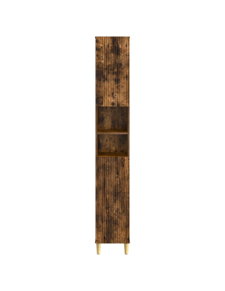 Armadio da Bagno con Ripiano Aperto ARNHEM Rovere Fumo