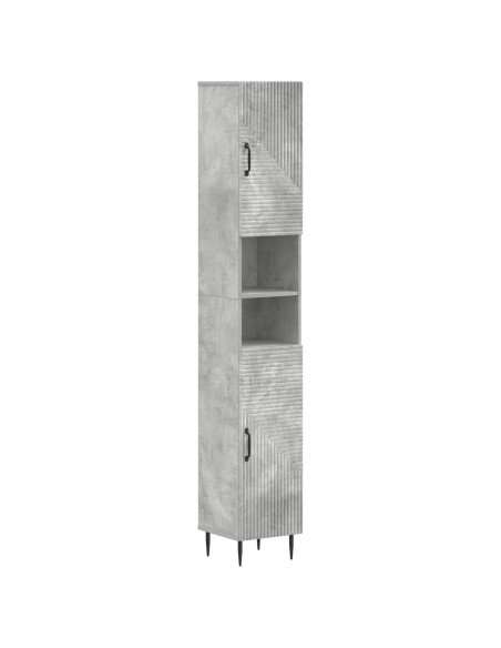 Armadio da Bagno con Ripiano Aperto HAARLEM Grigio Cemento