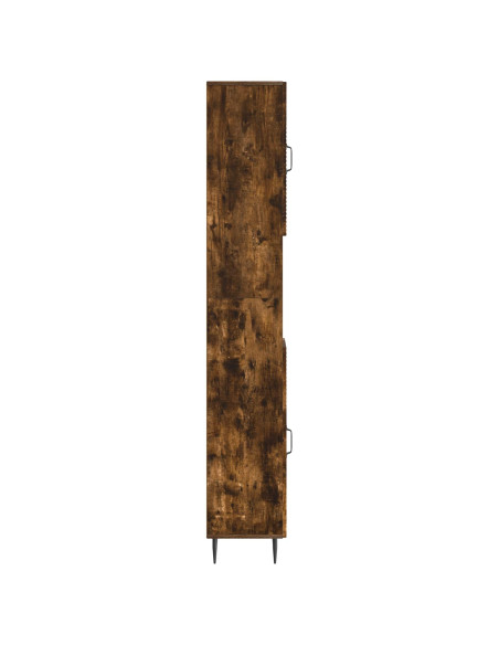 Armadio da Bagno con Ripiano Aperto HAARLEM Rovere Fumo