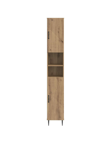Armadio da Bagno con Ripiano Aperto HAARLEM Rovere Artigianale