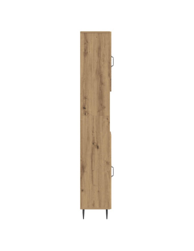 Armadio da Bagno con Ripiano Aperto HAARLEM Rovere Artigianale