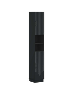 Armadio da Bagno con Ripiano Aperto HOORN Nero 30 x 31 x 187 cm