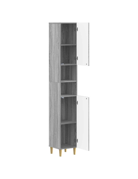 Armadio da Bagno con Ripiano Aperto DELFT Sonoma grigio
