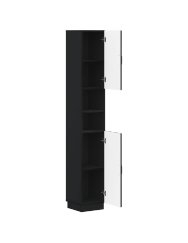 Armadio da Bagno con Ripiano Aperto HOORN Nero 30 x 31 x 187 cm