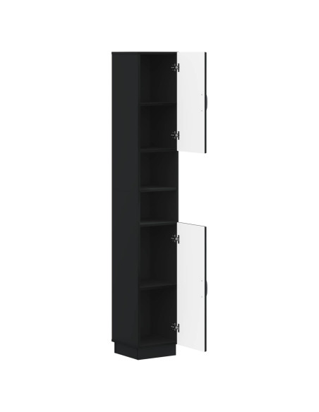 Armadio da Bagno con Ripiano Aperto HOORN Nero 30 x 31 x 187 cm