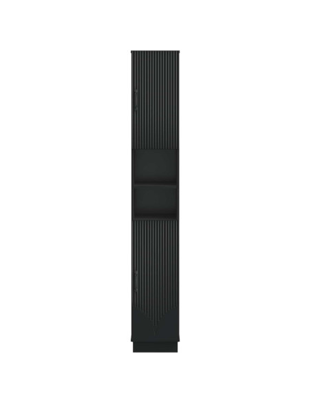 Armadio da Bagno con Ripiano Aperto HOORN Nero 30 x 31 x 187 cm