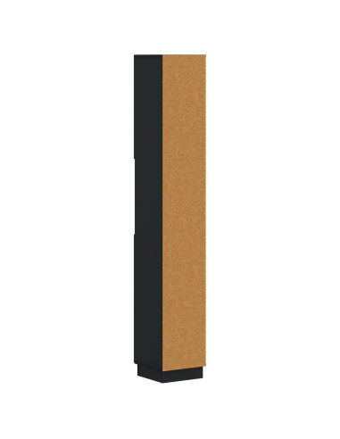 Armadio da Bagno con Ripiano Aperto HOORN Nero 30 x 31 x 187 cm