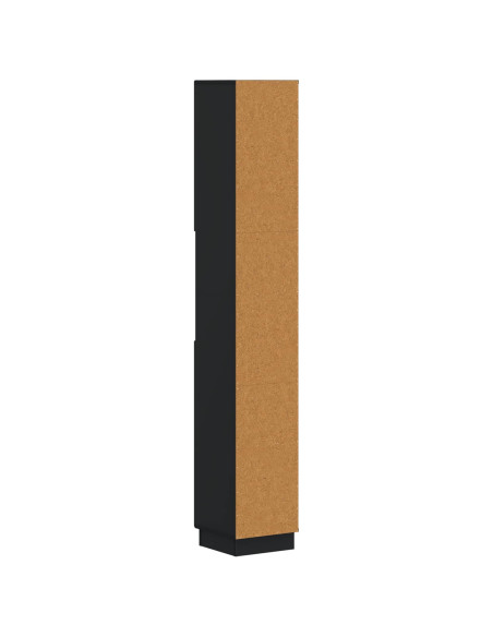 Armadio da Bagno con Ripiano Aperto HOORN Nero 30 x 31 x 187 cm