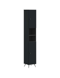 Armadio da Bagno con Ripiano Aperto BREDA Nero 30 x 31 x 190 cm