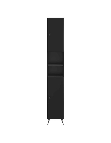 Armadio da Bagno con Ripiano Aperto BREDA Nero 30 x 31 x 190 cm