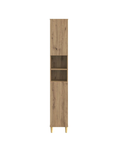 Armadio da Bagno con Ripiano Aperto ARNHEM Rovere Artigianale