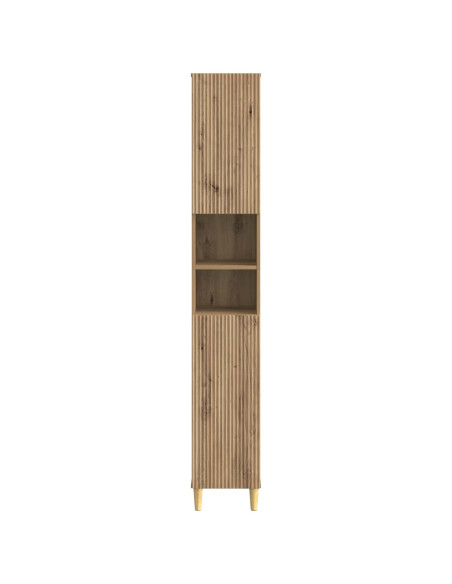 Armadio da Bagno con Ripiano Aperto ARNHEM Rovere Artigianale