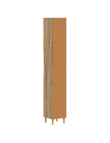Armadio da Bagno con Ripiano Aperto ARNHEM Rovere Artigianale