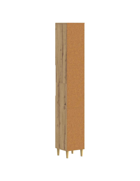 Armadio da Bagno con Ripiano Aperto ARNHEM Rovere Artigianale