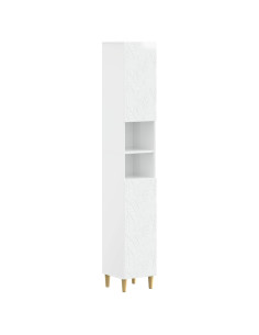 Armadio da Bagno con Ripiano Aperto DELFT Bianco Lucido