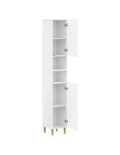 Armadio da Bagno con Ripiano Aperto DELFT Bianco Lucido 2