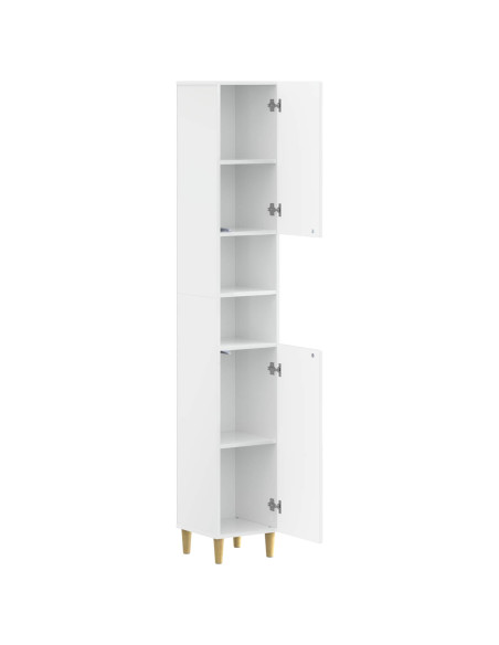 Armadio da Bagno con Ripiano Aperto DELFT Bianco Lucido