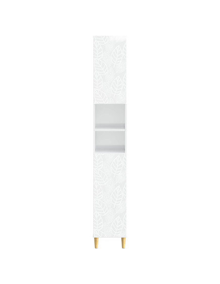 Armadio da Bagno con Ripiano Aperto DELFT Bianco Lucido
