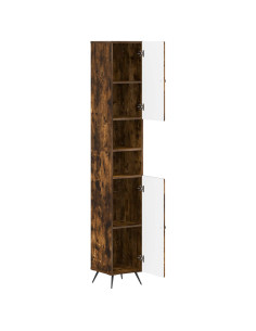 Armadio da Bagno con Ripiano Aperto BREDA Rovere Fumo 2