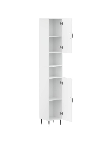 Armadio da Bagno con Ripiano Aperto HAARLEM Bianco Lucido