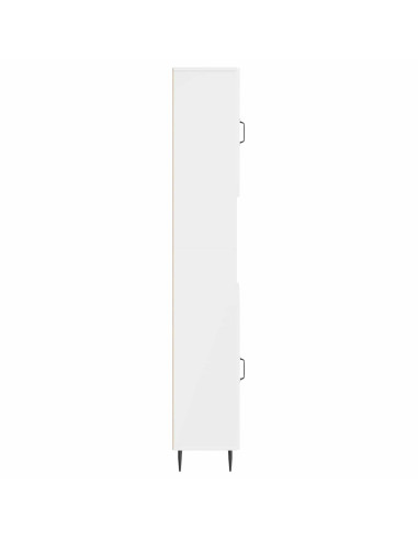 Armadio da Bagno con Ripiano Aperto HAARLEM Bianco Lucido
