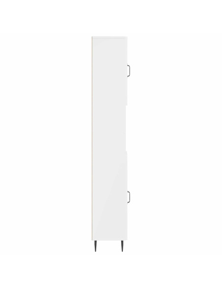 Armadio da Bagno con Ripiano Aperto HAARLEM Bianco Lucido