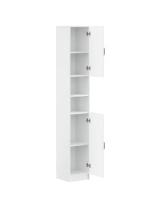 Armadio da Bagno con Ripiano Aperto UTRECHT Bianco Lucido 2