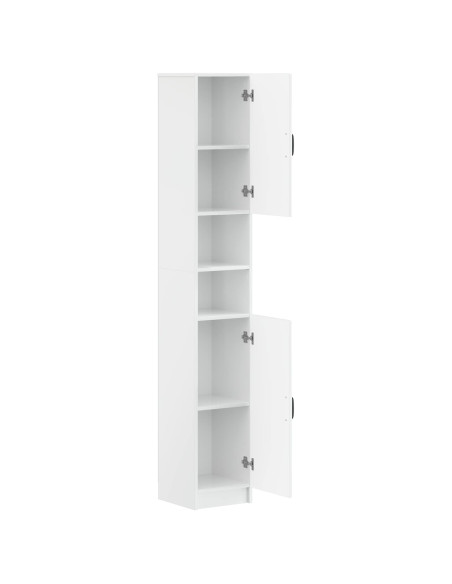 Armadio da Bagno con Ripiano Aperto UTRECHT Bianco Lucido