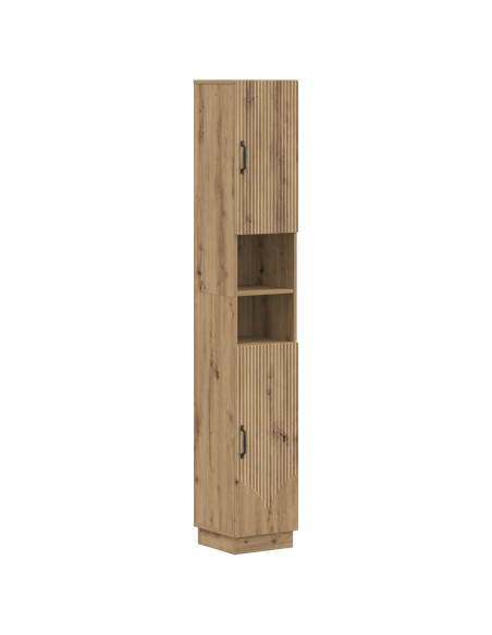 Armadio da Bagno con Ripiano Aperto HOORN Rovere Artigianale