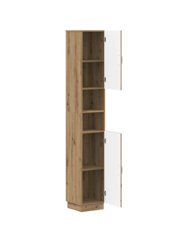 Armadio da Bagno con Ripiano Aperto HOORN Rovere Artigianale