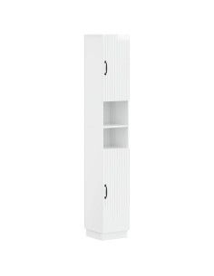 Armadio da Bagno con Ripiano Aperto HOORN Bianco Lucido