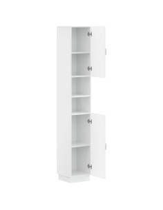Armadio da Bagno con Ripiano Aperto HOORN Bianco Lucido 2