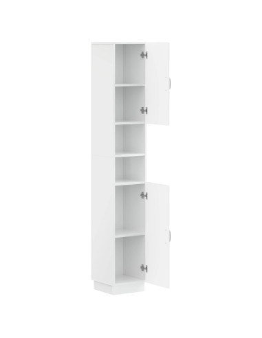Armadio da Bagno con Ripiano Aperto HOORN Bianco Lucido